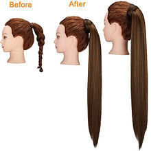 Load image into Gallery viewer, Straight Ponytail Extension 28 Inch Heat Resistant Synthetic Natural Hairpiece Wrap Around Pony Tail Hair Extensions for Black Women Hair Piece
