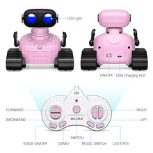 Load image into Gallery viewer, ALLCELE Robot Toys, Rechargeable Kids RC Robots for Girls &amp; Boys, Remote Control Toy with LED Eyes &amp; Music, for Children Age 3+ Years Old - Pink
