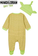 Load image into Gallery viewer, Star Wars Baby Clothes for Girls and Boys 0-24 Months, Baby Yoda Cotton Sleepsuits with Cute Hat, Official Star Wars Clothing, Baby Gifts Ideas (Green, 0-3 Months)
