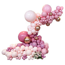 Load image into Gallery viewer, Pink Balloon Arch Kit - 121Pcs Metallic Rose Gold Baby Pink Balloons Arch Garland Kit for Girls Birthday Party, Wedding, Baby Shower, Engagement Party Decorations

