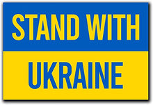 Load image into Gallery viewer, Stand with Ukraine Bumper Sticker 4&quot; X 6&quot;, Ukraine Bumper Sticker for Car Truck Decals, I Stand with Ukraine Sticker Vinyl Decal, Ukrainian Flag Bumper Sticker for Guitar (6pcs)
