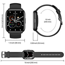 Load image into Gallery viewer, HOAIYO Smart Watch, 1.8&quot; Full Touch Fitness Tracker with Blood Oxygen, Heart Rate Monitor, 5ATM Waterproof Outdoor Sports Smartwatch for Men Women for Android iOS Phones (1.8&quot;, Black)
