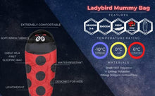 Load image into Gallery viewer, Kids Sleeping Bag For Camping, Hiking, Travelling, Indoor or Sleepover | Lightweight 920g | Mummy Style | Toddler - Junior | Warm Snuggle Sleep Bags by HiGHLANDER
