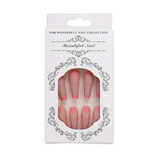 Load image into Gallery viewer, Brishow Coffin False Nails Long Fake Nails Pink French Press on Nails Ballerina Acrylic Stick on Nails Full Cover 24pcs for Women and Girls

