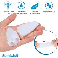 Load image into Gallery viewer, Sumiwish Pinky Toe Separators, 10 Packs of Gel Toe Protectors for Overlapping Toes, Curled Pinky Toes, Little Toe Separators for Friction, Blister-Removable Middle Baffle
