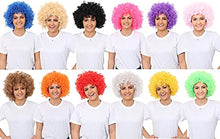 Load image into Gallery viewer, AFRO WIG FANCY DRESS ACCESSORY FUNKY LARGE CURLY HAIR 70&#39;S DISCO CLOWN MENS LADIES IN MANY COLOURS (BROWN)
