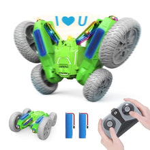 Load image into Gallery viewer, DEERC Remote Control Car for Boys, Tornado RC Stunt Car with LED Light Words 4 Demo Modes, Double Sided 360°Rotating with 2 Powerful Motors, 2.4GHZ Shockproof Off RC Crawler
