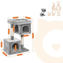 Load image into Gallery viewer, FEANDREA Cat Tree, Compact Cat Condo with 2 Caves, Light Grey PCT61W
