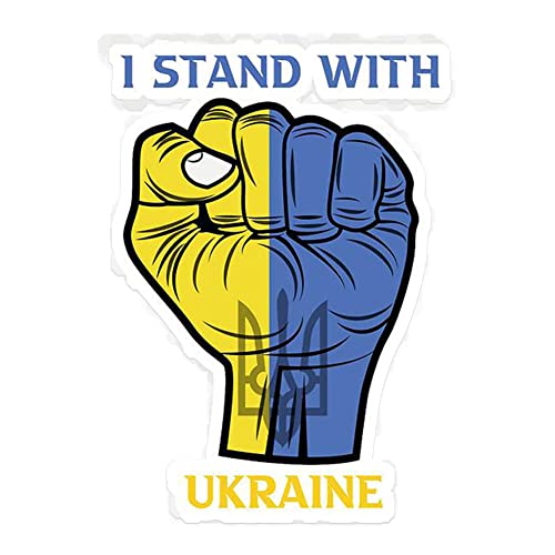 MOREASE Ukraine Flag Stickers - 10 Pack I Stand with Ukraine Bumper Stickers - 3 x 4 in, Car Windows Bumper Sticker, Decals (C)