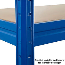 Load image into Gallery viewer, BiGDUG Garage Shelving Heavy Duty Extra Wide Shed Storage Unit, Steel 4 Tier Racking, 177cm Warehouse Stockroom Shelf System up to 600kg capacity per shelf (177h x 160w x 45d cm)
