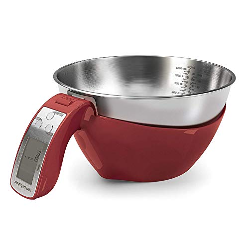 Morphy Richards 46611 Kitchen Scales, Equip Range, 3-in-1 Digital Scales with Jug, Red