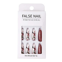 Load image into Gallery viewer, Brishow Coffin False Nails Short Fake Nails Glitter Press on Nails Bellarina Acrylic Stick on Nails 24pcs for Women and Girls
