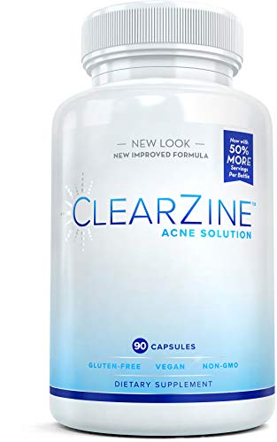 ClearZine Acne Solution - The Best Natural Acne Pills for Rapid Acne Treatment and Radiant Skin | Reduce Skin Redness and Prevent Breakouts for Clear Skin, 90 Capsules