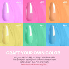 Load image into Gallery viewer, Beetles Gel Nail Polish Kit, Easter Nail Art 6 Colors Spring Summer Rainbow Bright Purple Pink Yellow Green Blue Soak Off Gel Polish Set DIY Manicure Gift for Girls
