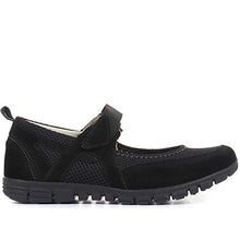 Load image into Gallery viewer, Pavers Mary Jane Shoes for Women | Extra Wide Fit E-EE | Touch-Fasten Strap | Flexible Upper for Comfort | Casual Everyday Wear | Gripped Sole | Sizes 2-9 - Black Size 6 (39)
