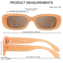 Load image into Gallery viewer, Rectangle Sunglasses for round faces for Women Square Frames Trendy Retro Vintage 90s UV Protection Sun Glasses Small Face 2 Pack Nude
