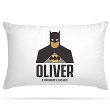 Load image into Gallery viewer, Personalised Pillow Case 15 Different Superhero Any Name Print Gift for Kids Bedroom Decoration Boys and Girls (Batman)

