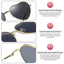 Load image into Gallery viewer, Heart Sunglasses Women Polarized Metal Frame Trendy Cute Heart Shaped Sunglasses UV400 Protection Gold Frame/Pink Lens
