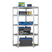 Load image into Gallery viewer, Heavy Duty Corner Galvanised Steel Shelving Garage Racking Unit 175kg per shelf (5 Levels 1800mm H x 900mm/698mm W x 400mm D) + FREE NEXT DAY DELIVERY
