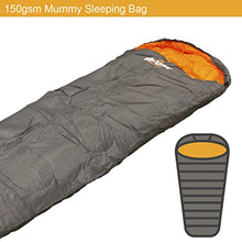 Load image into Gallery viewer, Milestone Camping 27000 Grey &amp; Orange Single Mummy Sleeping Bag / Comfortable and Portable / Carry Sack / Water Resistant / 2 Season
