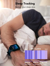 Load image into Gallery viewer, Smart Watch, klatre Smart Watch for Men Women, 1.69 HD, Built-in Fitness Tracker with Heart Rate &amp; Blood Oxygen Monitor, 5 ATM Waterproof &amp; Sleep Monitor, Android Phones &amp; iOS compatible-black
