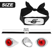 Load image into Gallery viewer, Anime Naruto Gift Set:Drawstring Bag/Headband/Ring/Kunai/Necklace/Button Pins/Stickers/Throwing Plastic Toy
