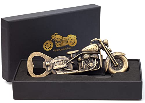 Unique Motorcycle Beer Gifts for Men Vintage Motorcycle Bottle Opener, Fathers Day Gift Birthday Christmas Gift for Him Dad Husband Grandpa Boyfriend