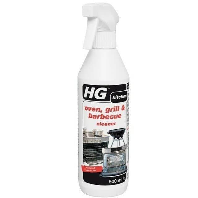 HG Oven, Grill & Barbecue Cleaner Spray, Removes Baked On Food & Burnt-in Grease Fast, For Kitchen & Outdoors (500 ml) - 138050106