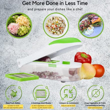 Load image into Gallery viewer, Brieftons QuickPush Food Chopper (Classic): Kitchen Vegetable Fruit Dicer, Onion Tomato Potato Fries Cutter, with 2 Dicing Blades, 5 Bonus Recipe Ebooks
