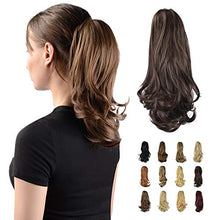 Load image into Gallery viewer, Sofeiyan 13&quot; Ponytail Extension Long Curly Ponytail Clip in Claw Hair Extension Natural Looking Synthetic Hairpiece for Women,Medium Brown
