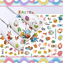 Load image into Gallery viewer, 8 Sheets Easter Nail Art Decals, Kalolary Bunny 3D Nail Glitter Self-Adhesive Stickers Easter Eggs Rabbits Chick for Women Girls Kids DIY Nail Design Manicure
