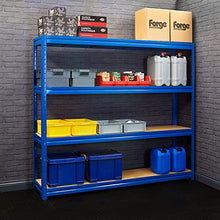 Load image into Gallery viewer, BiGDUG Garage Shelving Heavy Duty Extra Wide Shed Storage Unit, Steel 4 Tier Racking, 177cm Warehouse Stockroom Shelf System up to 600kg capacity per shelf (177h x 160w x 45d cm)
