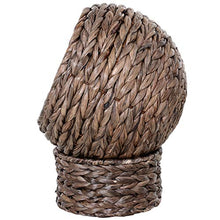 Load image into Gallery viewer, PawHut Woven Banana Leaf Elevated Cat Bed Wicker Kitten Basket Pet Den. House Cozy Cave with Soft Cushion Dome 42x33x52cm Grey
