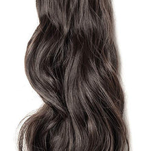 Load image into Gallery viewer, Silk-co Long Wavy Curly Claw on Ponytail Extensions Synthetic Clip in Hairpiece Pony Tail Extension[18 inch Dark Brown] Heat-Resisting

