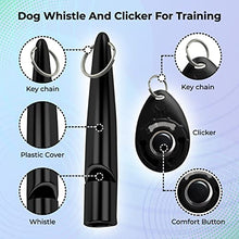 Load image into Gallery viewer, CMH EYE Professional High Pitch Dog Whistle for recall and Dog Clicker with straps-[2 PCS] ABS Material-Standardized frequency-black Dog Training Whistle and Clicker set.

