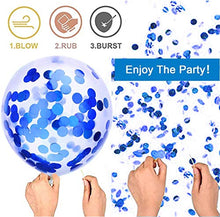 Load image into Gallery viewer, DOJoykey Baby Shower Party Decoration, IT’S A BOY Banner and Latex Balloons, Blue Bunting, 6pcs Paper Fans, 5pcs Balloons with Inner Confetti for Baby Boy Party

