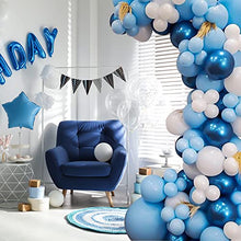Load image into Gallery viewer, colourbow Blue Balloon Garland Light Blue Balloons 132Pcs Blue Balloons Different Sizes Dark Blue Balloons Baby Blue Balloons White Balloons Metallic Blue Balloons Birthday Baby Shower Decorations
