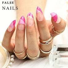 Load image into Gallery viewer, Glossy Oval Press on Nails 24PCS Nude Purple Stiletto Fake Nail Full Cover Artificial Nails Art for Salon Women Girls
