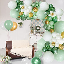 Load image into Gallery viewer, GRESAHOM Green Balloon Garland Arch Kit, Green White Gold &amp; Green Chrome Balloon Arch, Party Decorations Supplies for Wedding Bridal Shower Birthday Party Baby Shower Decoration
