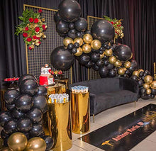 Load image into Gallery viewer, Oopat DIY Black and Gold Balloon Garland Arch Kit for 50th 60th Birthday Thanksgiving New Year Retirements Graduation Anniversary Party Backdrop Decoration
