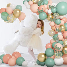 Load image into Gallery viewer, ZHIQIYI Balloon Arch Garland Kit, 3D Golden Butterfly Sticker Green Pink Balloon Garland Kit, 135 Party Decoration Balloons Reusable Latex Balloons For Wedding, Baby Shower, Birthday Party Decoration
