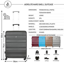 Load image into Gallery viewer, Aerolite Large Lightweight ABS Hard Shell Travel Hold Check in Luggage Spinner Suitcase with 4 Wheels, 29"
