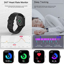 Load image into Gallery viewer, Smart Watch (Answer/Make Call), IP67 Waterproof Fitness Watch with Blood Pressure Heart Rate SpO2 Sleep Tracker Voice Control, Sports Smart Watches for Women Men for Android iOS Phones (Black)
