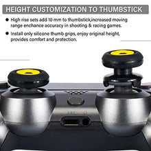Load image into Gallery viewer, Playrealm FPS Thumbstick Extender &amp; 3D Texture Rubber Silicone Grip Cover 2 Sets for PS5 Dualsenese &amp; PS4 Controller (Radiation Black)
