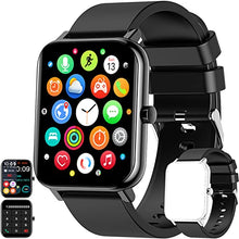 Load image into Gallery viewer, Smart Watch 2022(Answer Make Call) 1.70'' HD Curved Full Touch Screen Fitness Watch Heart Rate Blood Pressure Sleep Tracker Voice Control Sports Smart Watches for Women Men Android iOS Phone (Black)

