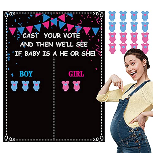 Funnlot Gender Reveal Boy or Girl Voting Game Gender Reveal Party Games 54pcs Gender Reveal Voting Game Stickers Boy or Girl Gender Reveal Guess Game Gender Reveal Party Supplies