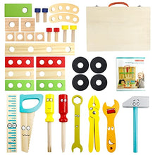 Load image into Gallery viewer, Wooden Toys Kids Tool Set-Wooden Kids Tool Box Kit Construction Role Play Toys for 3 4 5 6 Year Olds Girls Boys,Children Woodworking Tools and Accessories Pretend Play Tool Kits
