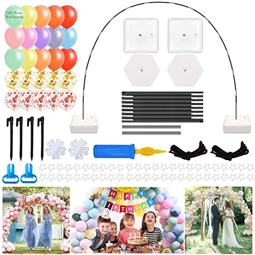 Eirdary Balloon Arch Stand with 100 Pcs Balloons,10 Ft Adjustable Balloon Arch Kit for Wedding Birthday Party Decorations