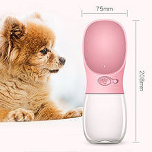 Load image into Gallery viewer, Dog Water Bottle, Portable Dogs Travel Water Bottle, Pets Feeder for Pet Walking Travelling Drinking (12 oz, Pink)

