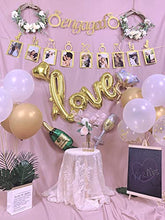 Load image into Gallery viewer, Engagement Wedding Decorations,Gold Engaged Banner, Photo Banner and Set of 12+5 Balloons for Engagement/Wedding Party
